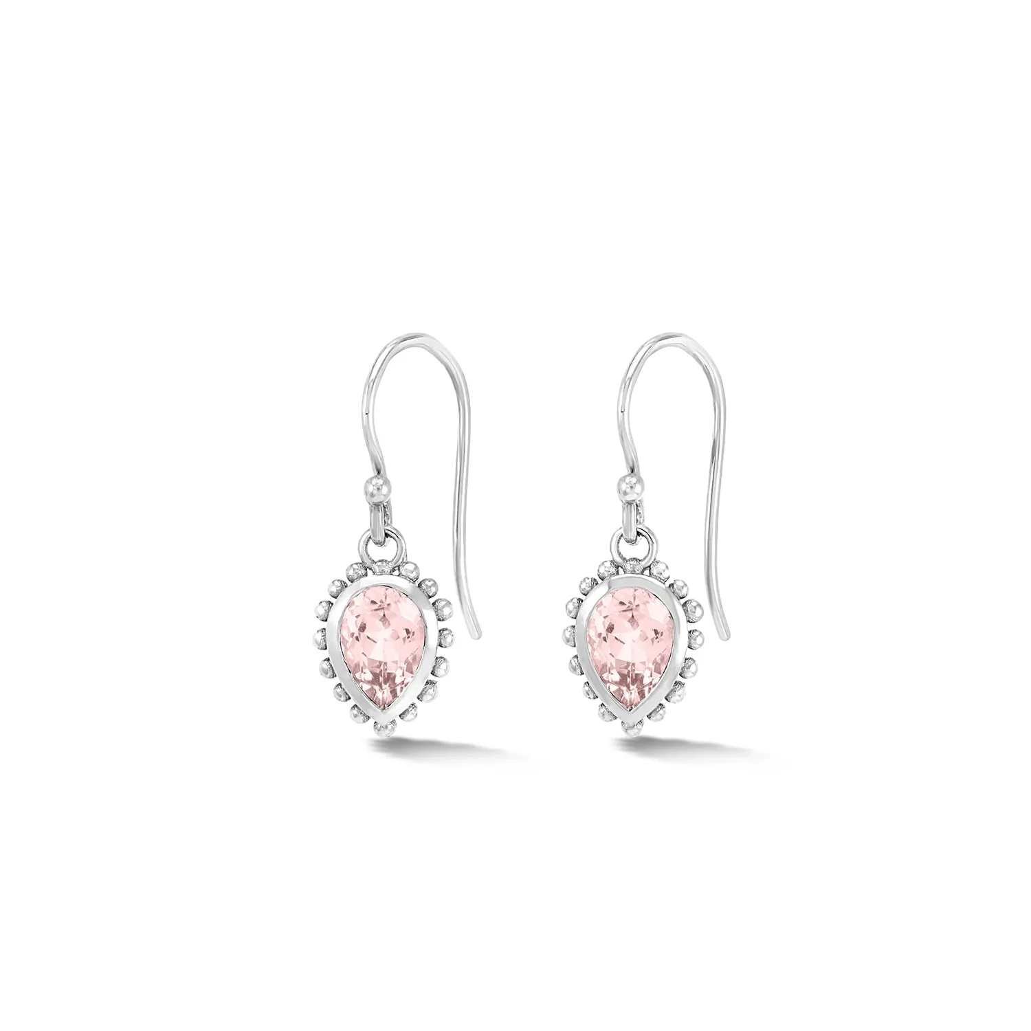 14k Gold Anemone Small Teardrop Earrings with Morganite