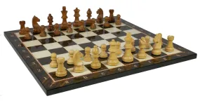 2.75" Sheesham/Boxwood On Decoupage Board - Chess Set