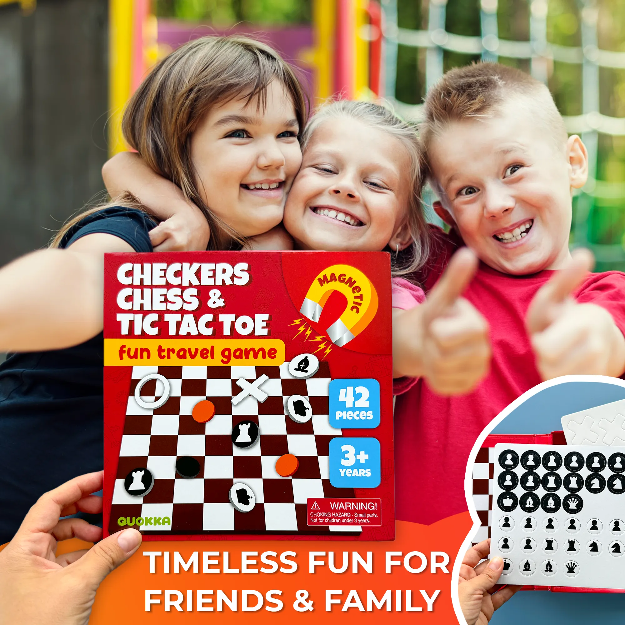 3 in 1 Chess Checkers Tic-Tac-Toe | Travel Games