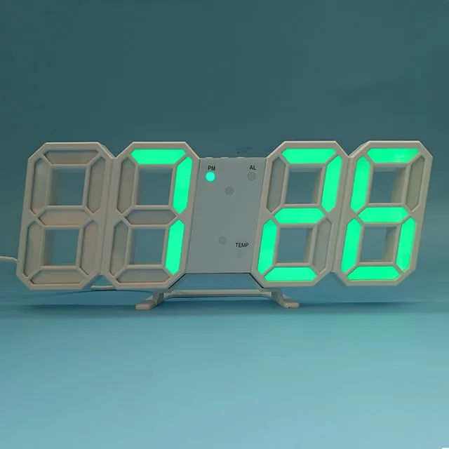 3D LED Modern Digital Alarm Wall Clock