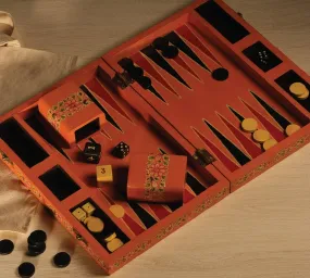 Backgammon, handpainted in Ganjifa art style