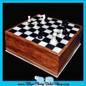 Chess Board Sculpted Birthday Cake