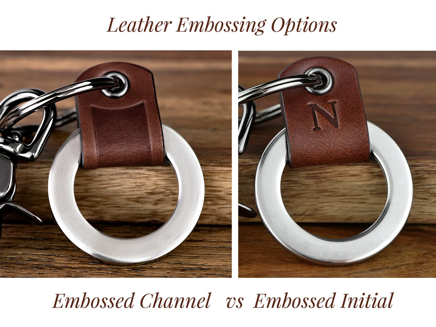 Employee Volunteer Appreciation Leather Keychain Ring