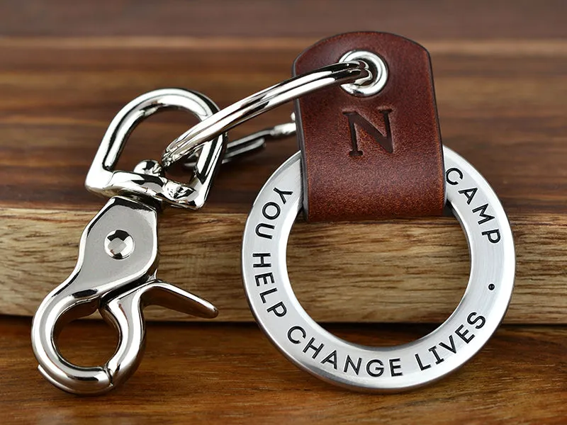 Employee Volunteer Appreciation Leather Keychain Ring