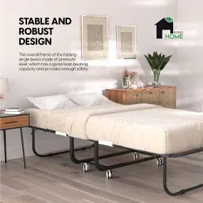 Folding Bed with 5-inch Thick Memory Foam Mattress