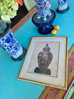 Framed Artwork Ginger Jar in Bamboo Frame