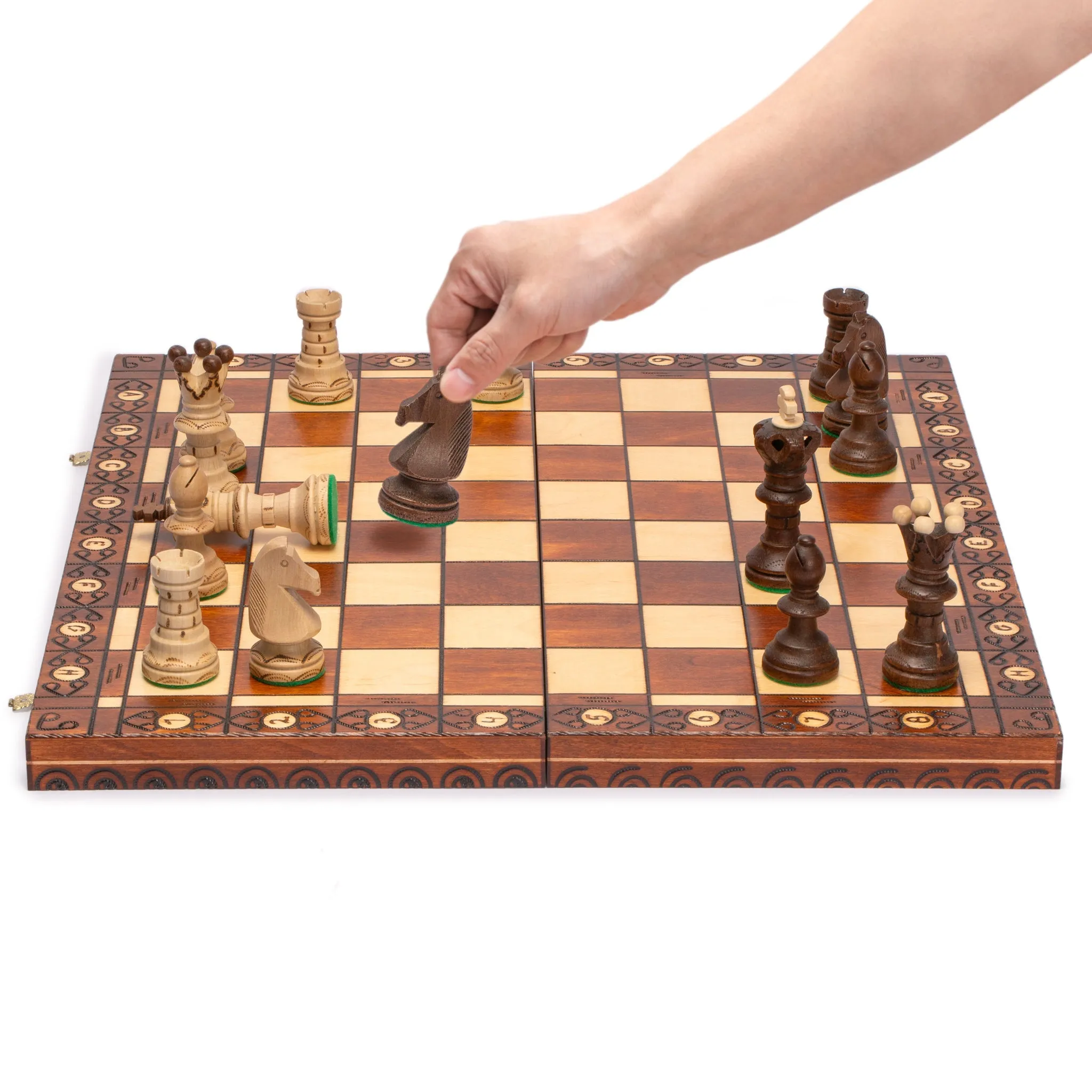 Husaria European International Chess Wooden Game Set, "Ambassador" - 21.7"