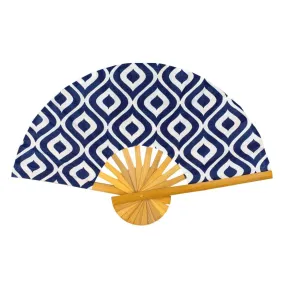 Indigo Geometric Print Fan