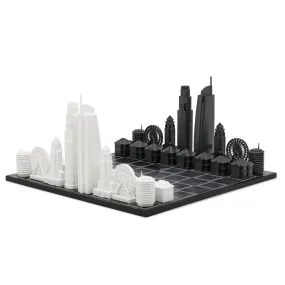 Los Angeles Skyline Chess Set - Wood Map Board