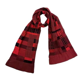 NUNO Scarf: “Cotton Sugoroku” (Red/Black)