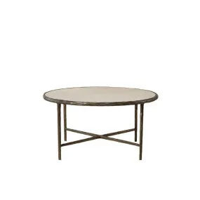 Riyaz Coffee Table Marble Top With Antique Brass Base