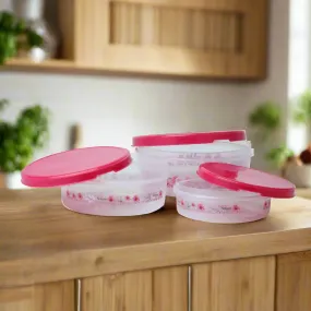 Saaj Pink Food Storage Containers - Set of 3 (160ml,2600ml,4500ml)