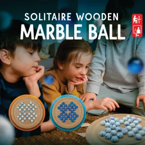 Solitaire Wooden Game with Marbles Ball - 014