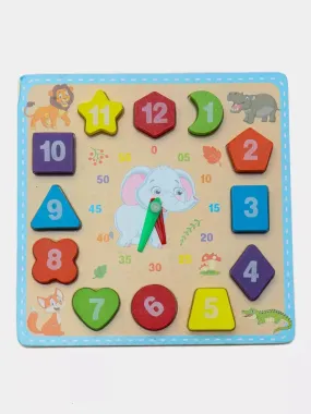 Wooden Digital Children Early Educational Clock - 5574