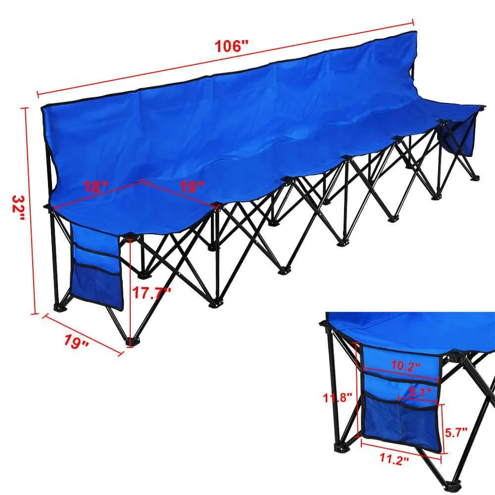 Yaheetech Folding Bench 6 Seats